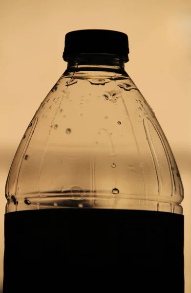 Silhouette Plastic Bottle Water — Stock Photo, Image