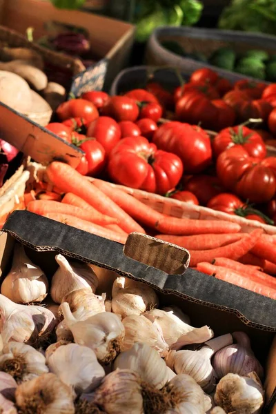 Vegetables Sale Ecological Market Stall — Photo
