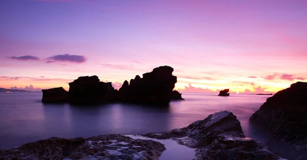 Hermosa Puesta Sol Playa Taiwán — Foto de Stock