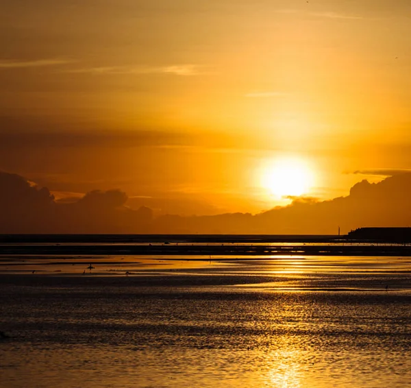 Vacker Solnedgång Stranden Taiwan — Stockfoto