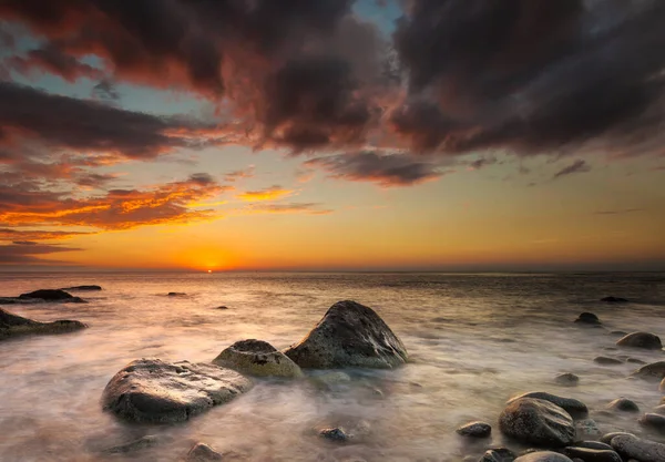 Prachtige Zonsondergang Het Strand Taiwan — Stockfoto