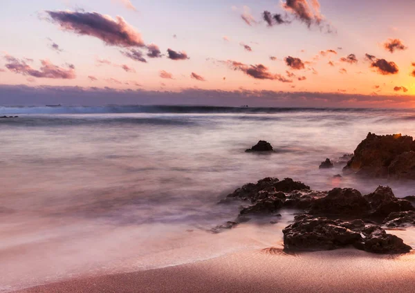 摩洛哥落日落日下的落基沿海地区风景 — 图库照片