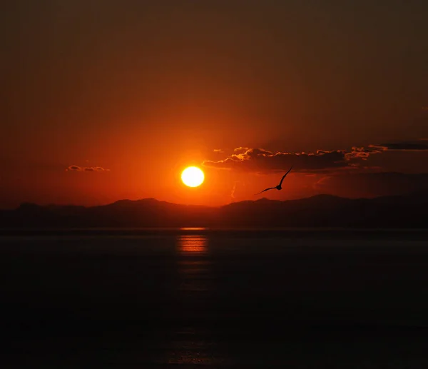 Seenlandschaft Bei Sonnenuntergang — Stockfoto