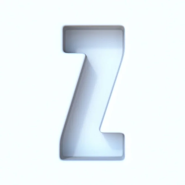 白孔阴影字体Z 3D字母 — 图库照片