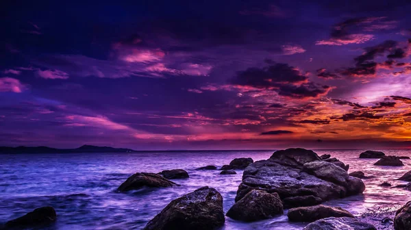 Prachtige Zonsondergang Het Strand Filippijnen — Stockfoto