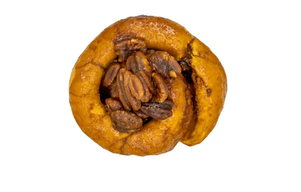 Pecan Peanut Brioche Isolated White Background — Stock Photo, Image