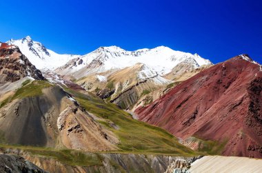 Kırgızistan dağlarının manzaralı görüntüsü