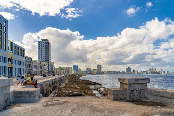 Havanna Malecon Havannas Berömda Strandpromenad Havanna Kuba — Stockfoto