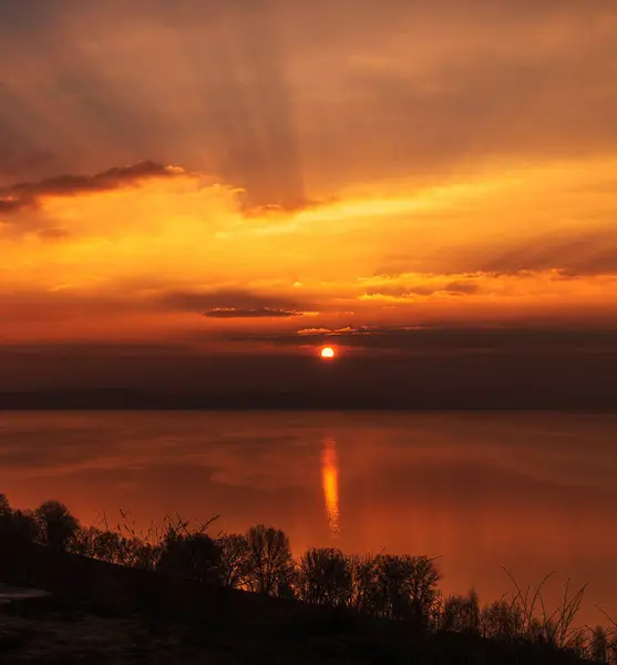 Naturskön Bild Vacker Dramatisk Solnedgång För Bakgrund — Stockfoto