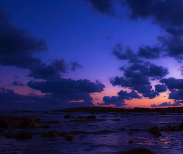 リビアのビーチで美しい夕日 — ストック写真