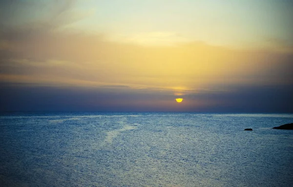 Prachtige Zonsondergang Het Strand Libië — Stockfoto