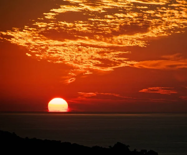 Belo Pôr Sol Praia Líbia — Fotografia de Stock
