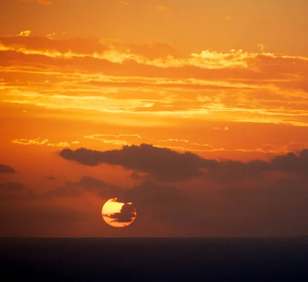 Prachtige Zonsondergang Het Strand Libië — Stockfoto