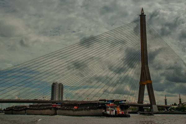 Міст Рама Viii Міст Через Річку Чао Фрая Висока Пілонна — стокове фото