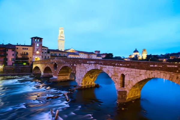 Ponte Pietra Verona Evening — Stock Photo, Image