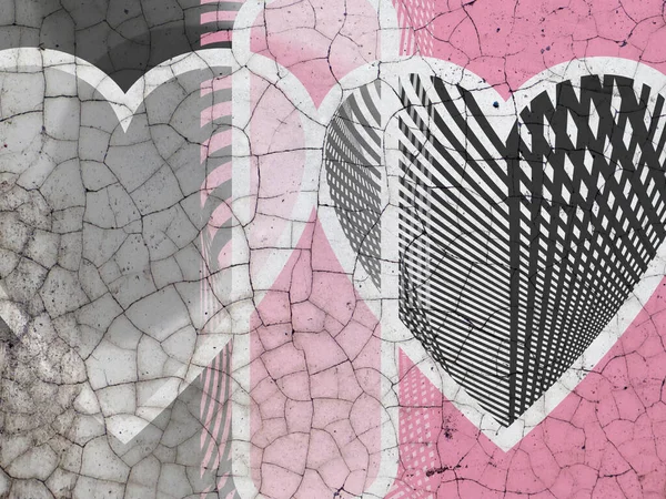 Grunge Πολύχρωμο Σχήμα Καρδιάς — Φωτογραφία Αρχείου