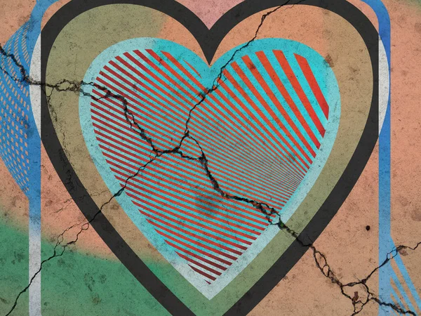 Grunge Forma Corazón Colorido —  Fotos de Stock