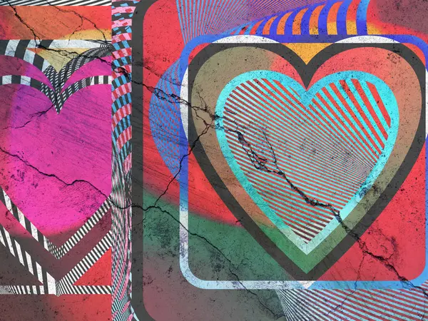 Grunge Forma Corazón Colorido —  Fotos de Stock