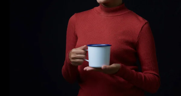 Чашка Кофе Женщиной — стоковое фото