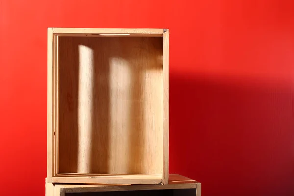 Blank Box Drewna Zbliżenie — Zdjęcie stockowe
