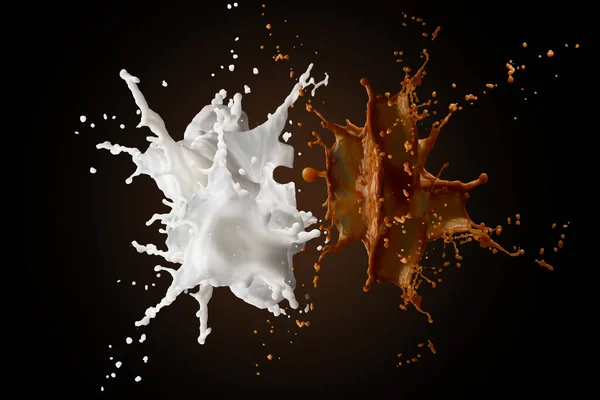 Кофе Брызгами Молока — стоковое фото