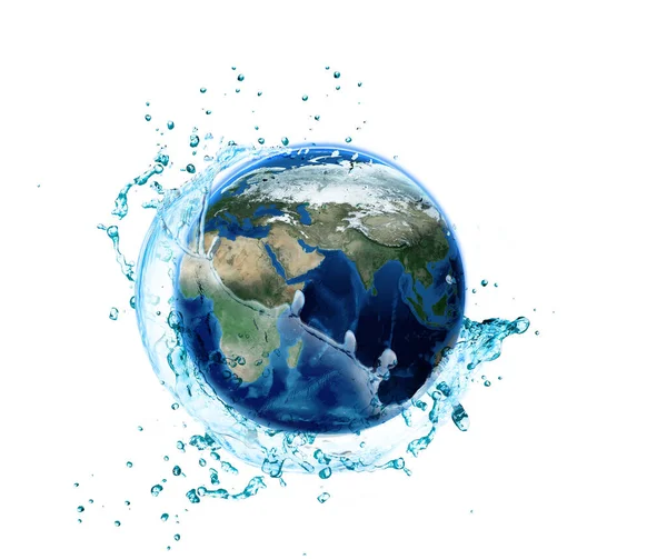Water Splash Earth Planet — Foto Stock