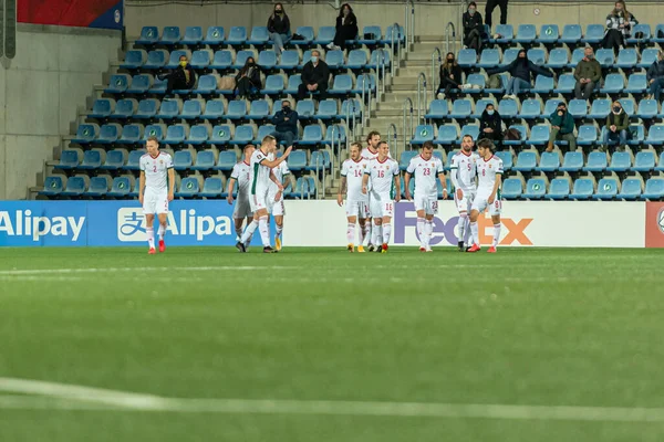 Vieiraとカタールでのアクション2022ワールドカップ予選試合アンドラ対ハンガリー — ストック写真