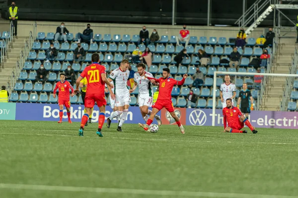 Jogadores Ação Qatar 2022 World Cup Qualifying Match Andorra Hungria — Fotografia de Stock