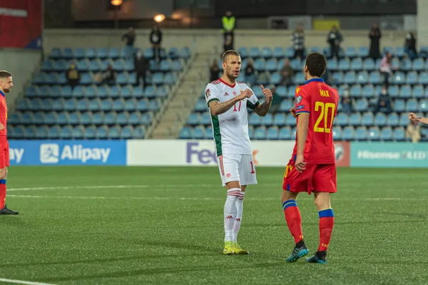 Spelare Aktion Qatar 2022 Kvalificerande Match Andorra Ungern — Stockfoto