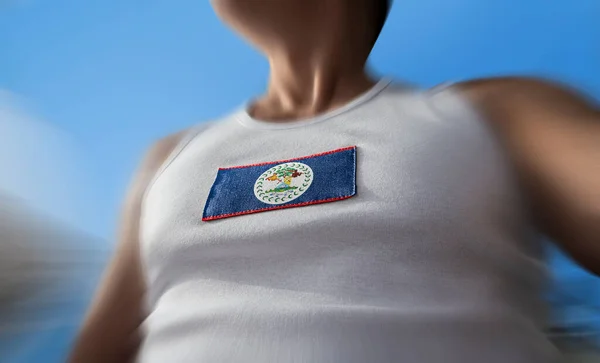 National Flag Belize Athlete Chest — Stock Photo, Image