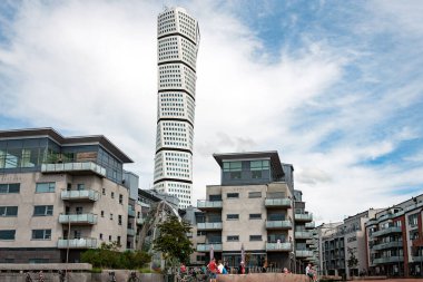 Malmö 'deki Vastra Hamnen bölgesi manzarası