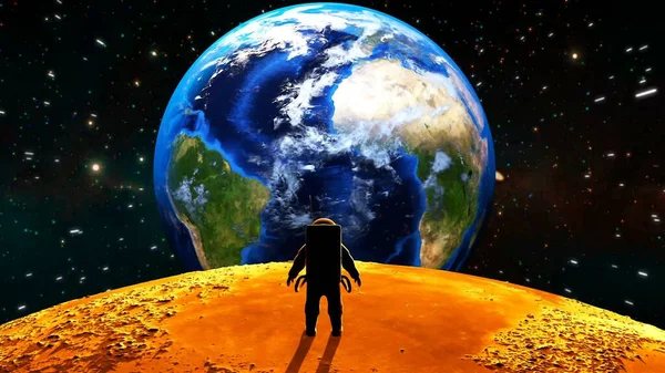 Astronaut Moon Animation — Stock Photo, Image