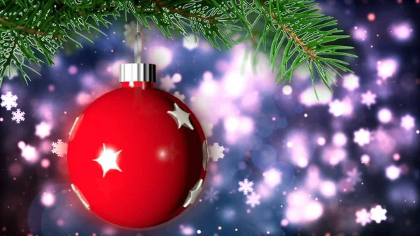 Рождественский Круговой Фон Красивым Мячом — стоковое фото