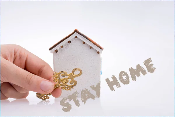 Stay Home Message Self Quarantine Stop Virus Spread — Stockfoto