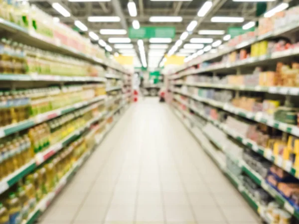 Abstraktes Verschwommenes Supermarkt Interieur Gang — Stockfoto