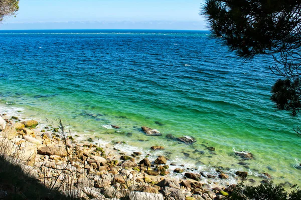 Wody Krystaliczne Plaży Galapinhos Lizbonie — Zdjęcie stockowe