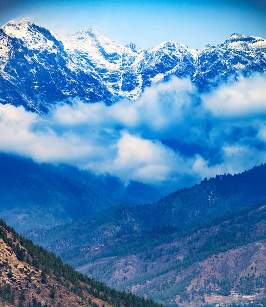 Picturesque Scenic Mountains Range Nature Bhutan — Stock Photo, Image
