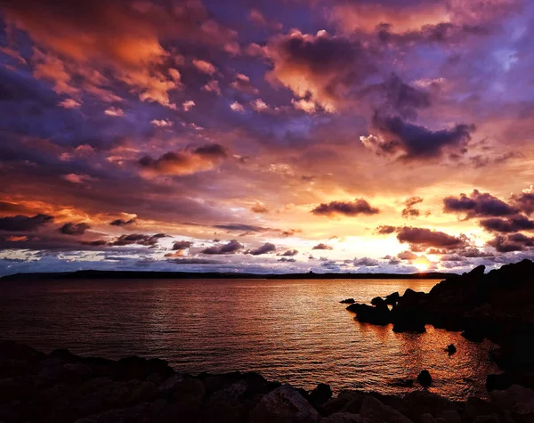 Picturesque Sunset Mediterranean Sea Malta — Stock Photo, Image