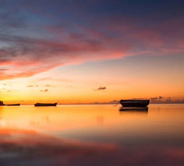 Amazing Sunset View Shore Indian Ocean Mauritius — Stock Photo, Image