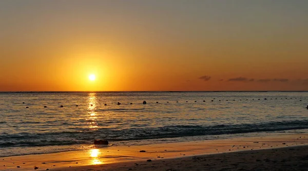 Paisagem Costa Oceano Índico Pôr Sol Maurício — Fotografia de Stock