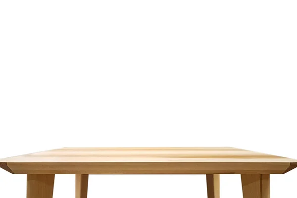 白色背景的空木桌 — 图库照片