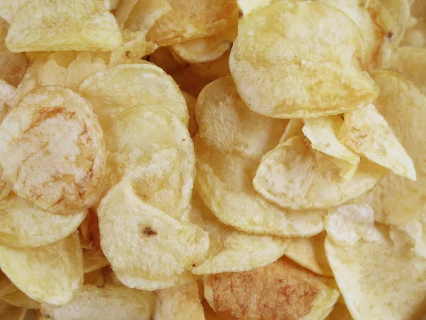 Kartoffelchips Nahsicht — Stockfoto