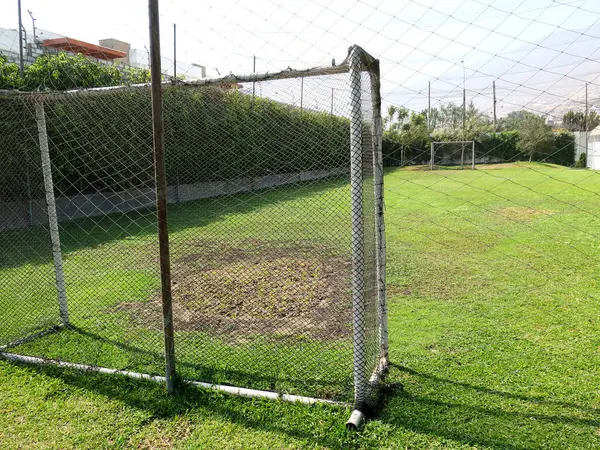Empty Soccer Field Background View — Stock Photo, Image