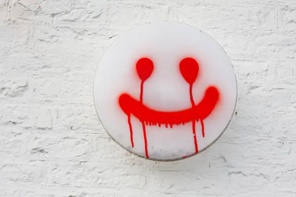 Happy Face Graffiti Hintergrundansicht — Stockfoto