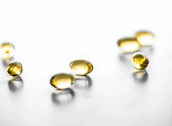 Vitamina Golden Omega Pillole Alimentazione Sana Capsule Integratori Alimentari Base — Foto Stock