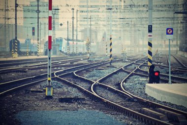  train station and tracks. Brno Czech Republic. Central Station