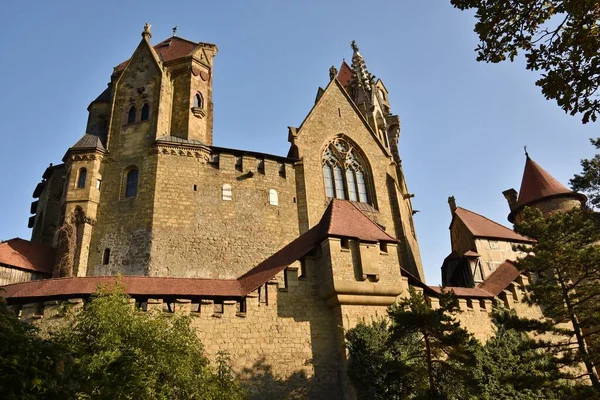 Красивый Средневековый Замок Кройценштайн Деревне Леобендорф Возле Вены Австрия Европа — стоковое фото