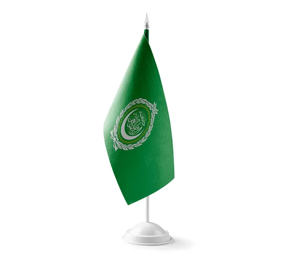 Liten Nationell Flagga Arabförbundet Vit Bakgrund — Stockfoto