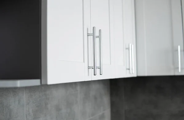 黑白色调的现代简约风格厨房室内 — 图库照片