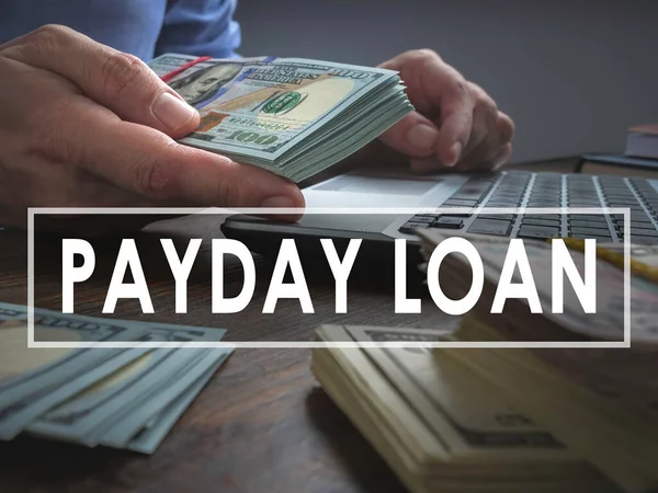 Payday Loan Concept Man Offers Wad Cash — Stock Photo, Image